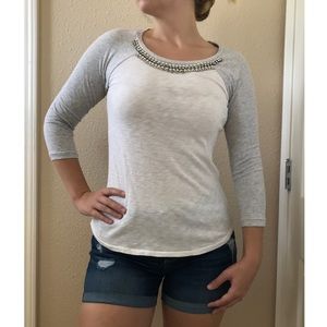 Chelsea & Theodore blinged collar top